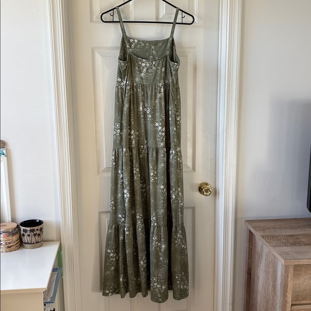 Green White Floral Maxi Dress - Picture 4 of 6